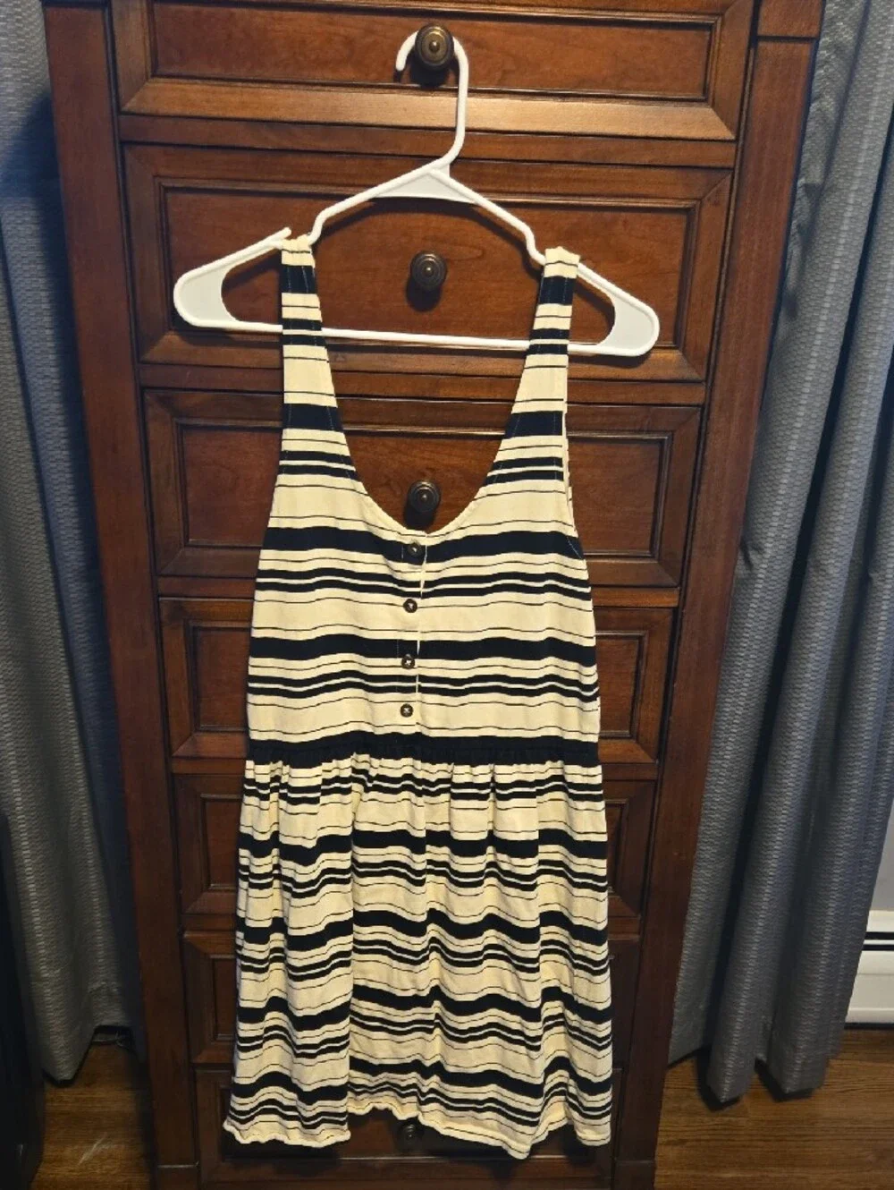 J Crew Striped Tank Sundress - Black & Cream